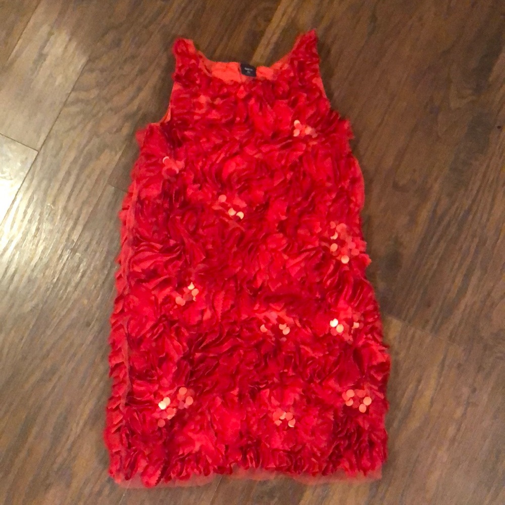 Girls Gap Kids Red Ruffle Dress Sz L 10